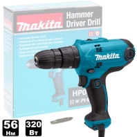 Шуруповерт электрический MAKITA HP0300 (ударный/320 Вт/56 Nm) (HP0300) +подарок