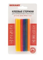 Стержни клеевые REXANT d=7,4мм L=100мм цветные (упак/12шт)